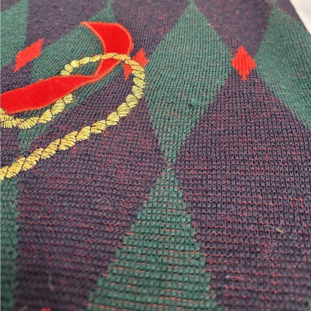 VINTAGE 80s cardigan embroidered dogs equestrian wool button up sweater M - Picture 7 of 10